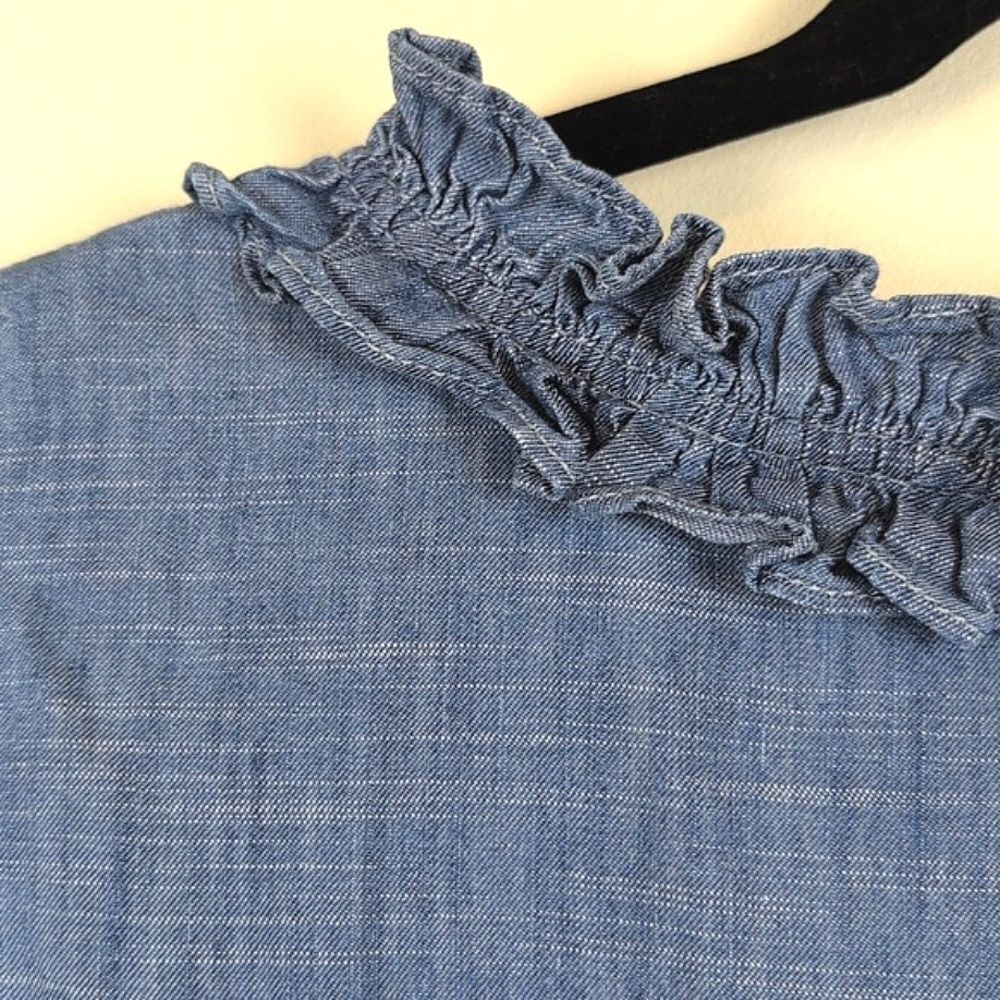 Talbot's Plus Size Ruffle Trim Shell In Denim Slu… - image 8